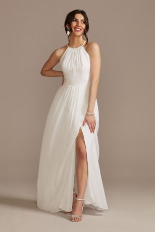 A Line Chiffon Wedding Dress